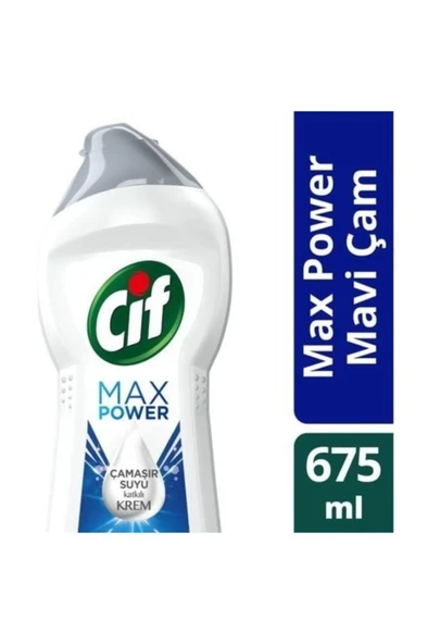 Cif Max Power Mavi Çam Ferahlığı Çamaşır Suyu Katkılı Krem 675 ml