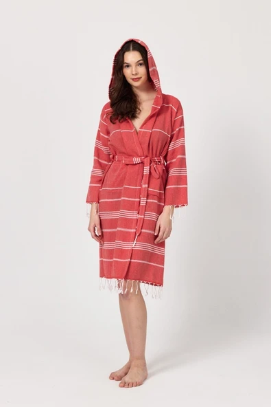 Makro Kadın Bornoz peştemal Plaj elbisesi Pareo - 11