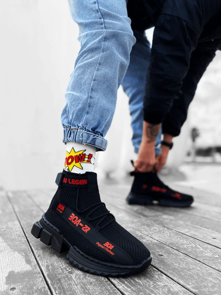 ETZr-x700 Tarz Siyah Kırmızı Renk Spor Ayakkabı ürün görseli