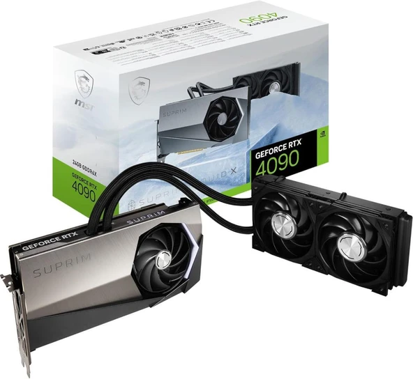 MSI VGA GEFORCE RTX 4090 SUPRIM LIQUID X 24G RTX4090 24GB GDDR6X 384B DX12 PCIE 4.0 X16 (3XDP 1XHDMI) Ekran Kartı