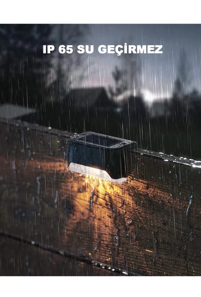 4 Adet L Solar Led Güneş Enerjili Su Geçirmez Köşebent Led Işık Merdiven Veranda Bahçe Aydınlatma - 5