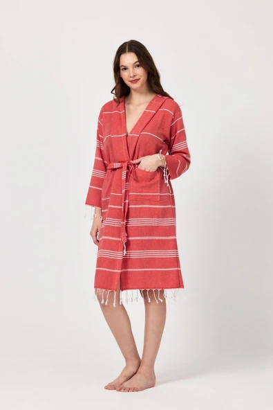 Makro Kadın Bornoz peştemal Plaj elbisesi Pareo - 9