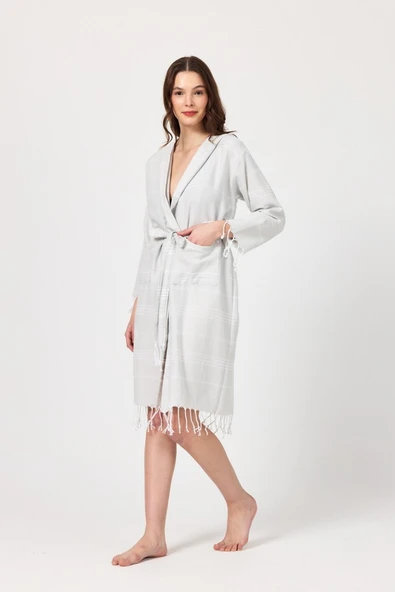 Makro Kadın Bornoz peştemal Plaj elbisesi Pareo - 7