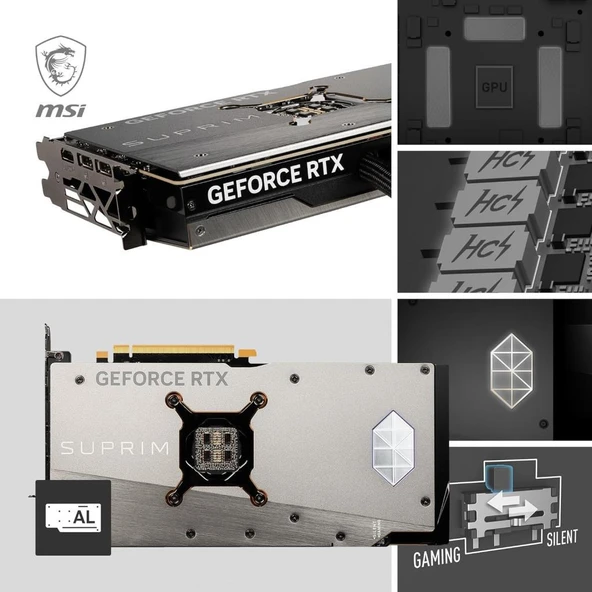 MSI VGA GEFORCE RTX 4090 SUPRIM LIQUID X 24G RTX4090 24GB GDDR6X 384B DX12 PCIE 4.0 X16 (3XDP 1XHDMI) Ekran Kartı - 7