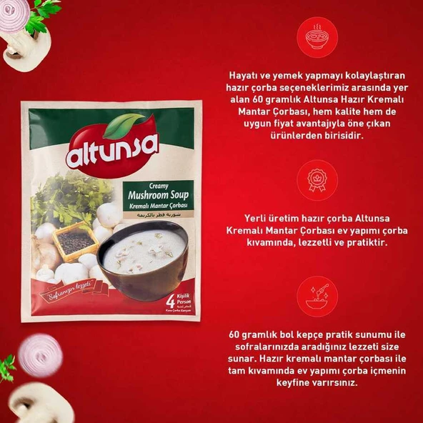 Altunsa Hazır Kremalı Mantar Çorbası 6 lı 60 Gr - 2
