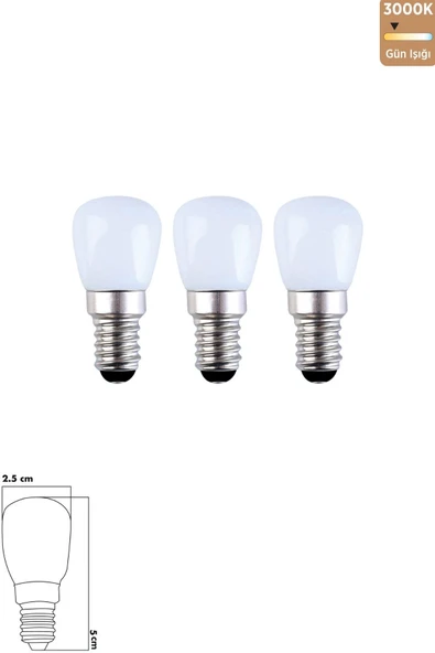 Opal Cam 2 W 3000K E14 LED Ampul 3'lü ERD-290