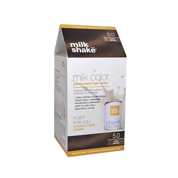 Milk Shake 5 Açık Kestane Saç Boyası + Saç Kremi 50 ml Set - 1
