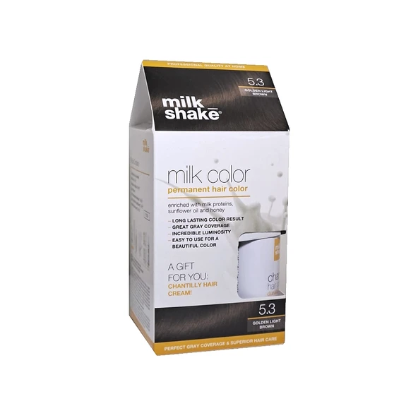 Milk Shake 5.3 Açık Kestane Dore Saç Boyası + Saç Kremi 50 ml Set