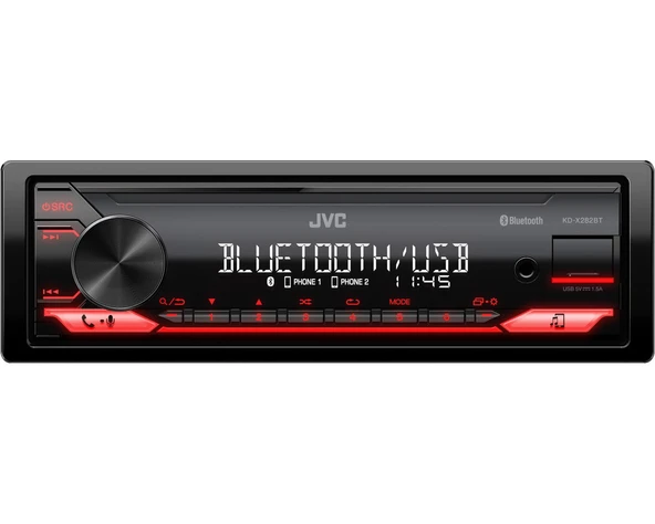 JVC KD-X282BT Amfi Çıkışlı Süper Bass Seri Oto Teyp Bluetooth 13 Band EQ USB AUX App Kontrol - 2