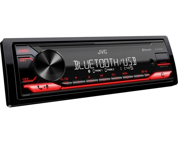JVC KD-X282BT Amfi Çıkışlı Süper Bass Seri Oto Teyp Bluetooth 13 Band EQ USB AUX App Kontrol