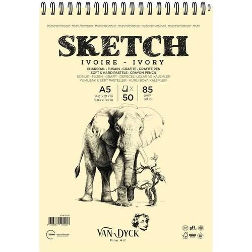 VAN DYCK ÇİZİM BLOK SKETCH A5 85 GR 50 YP SPİRALLİ