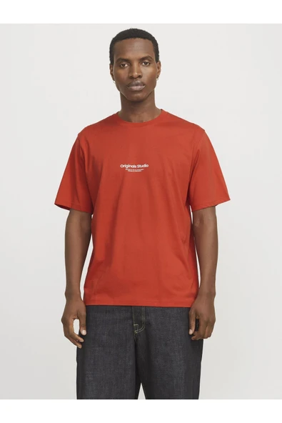 JACK JONES Erkek Kırmızı Bisiklet Yaka Tişört 12240121
