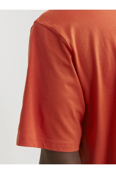 JACK JONES Erkek Kırmızı Bisiklet Yaka Tişört 12240121 - 5