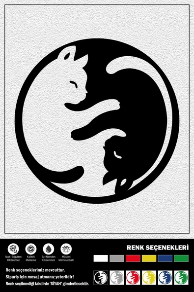 Ecce KEDİ YING YANG STICKER 30 x 30 cm ürün görseli
