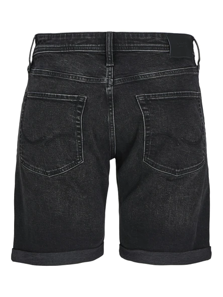 JACK JONES Erkek Likralı Siyah Kot Şort 12269612 - 5