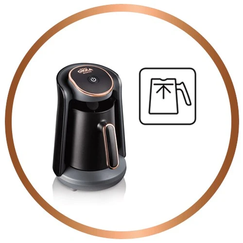 Arzum OKKA Minio Türk Kahvesi Makinesi -Siyah/ Bakır - Resim 8