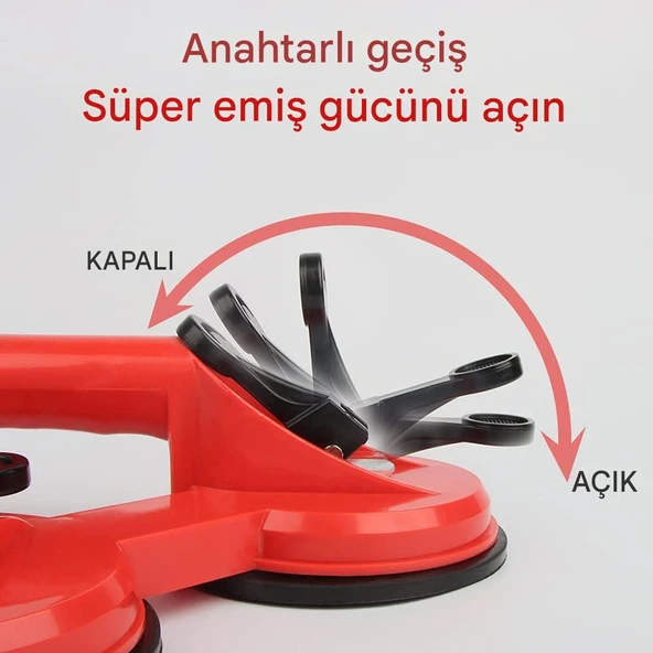 Üçlü Plastik Vantuz Vantus Cam Vakumlu Fayans Ahşap Tutucu Taşıma Araba Kaporta Göcük Çektirme 3'lü - 4