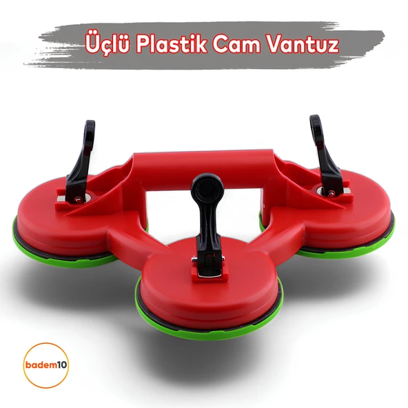 Üçlü Plastik Vantuz Vantus Cam Vakumlu Fayans Ahşap Tutucu Taşıma Araba Kaporta Göcük Çektirme 3'lü