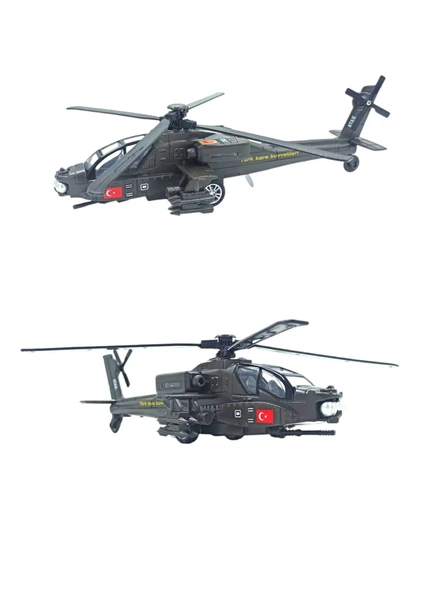 Gökyüzünün Hakimi: Metal Türk Atak Helikopteri Oyuncağı! Sesli Işıklı Eni:25cm.