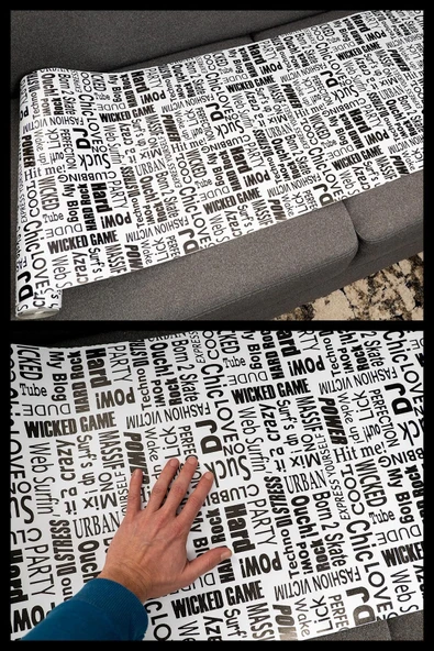Ecce Desenli Kendinden Kendinden Yapışkanlı Kaplama Folyosu 45 Cm X 2 Mt Dsn0026-2 - 4