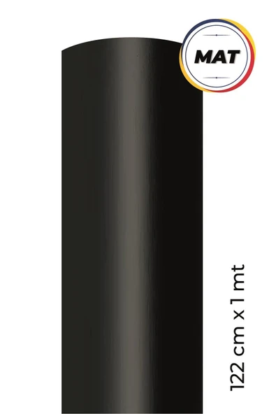 Ecce Mat Siyah Kendinden Yapışkanlı Kaplama Folyosu 122 Cm X 1 Mt