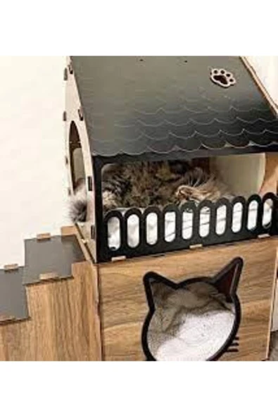 Ecce Teraslı Kedi Evi 5kg Ve Üzeri Kediler Için - 7