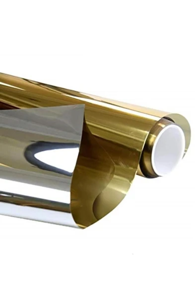 Ecce Gold Silver Aynalı Cam Filmi Amerikan Çizilmez 75 cm x 2 metre KML142