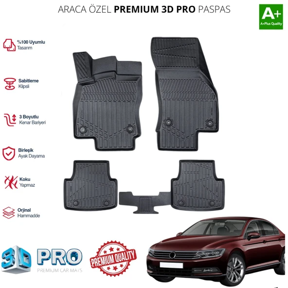 PASSAT B8 ARACA ÖZEL 3D PASPAS 2015 2016 2017 2018 2019 2020 ürün görseli 1