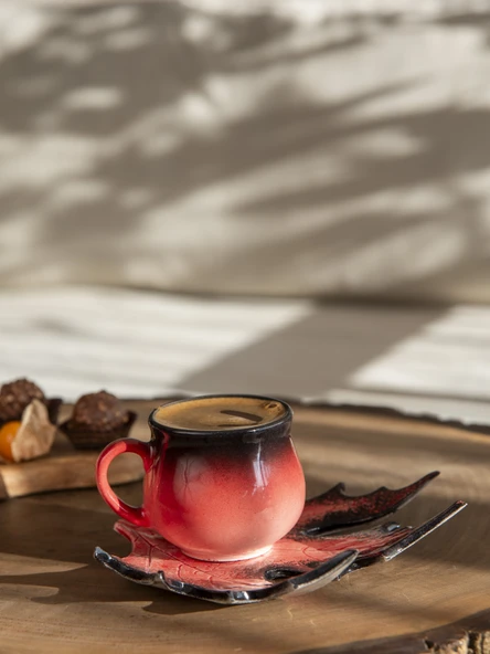 Çınar Handmade Kahve Fincanı  Kırmızı -150 ml.
