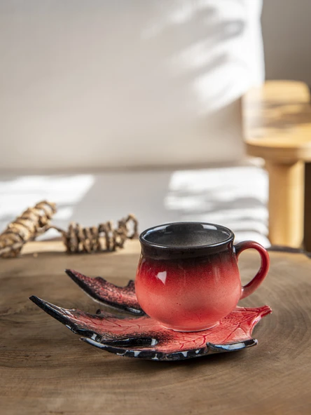 Çınar Handmade Kahve Fincanı  Kırmızı -150 ml. - 3