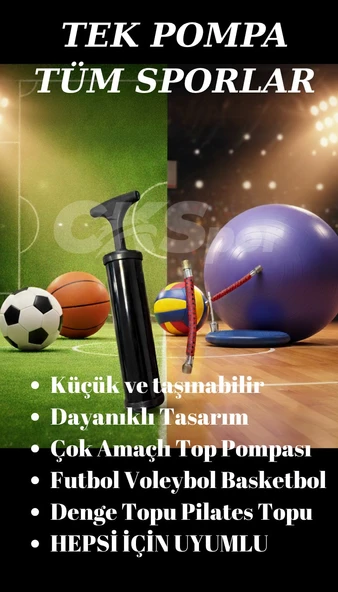 CKSpor Çok Amaçlı Top Pompası – Futbol, Basketbol, Voleybol, Pilates Topu için Uyumlu CKS-36N ürün görseli