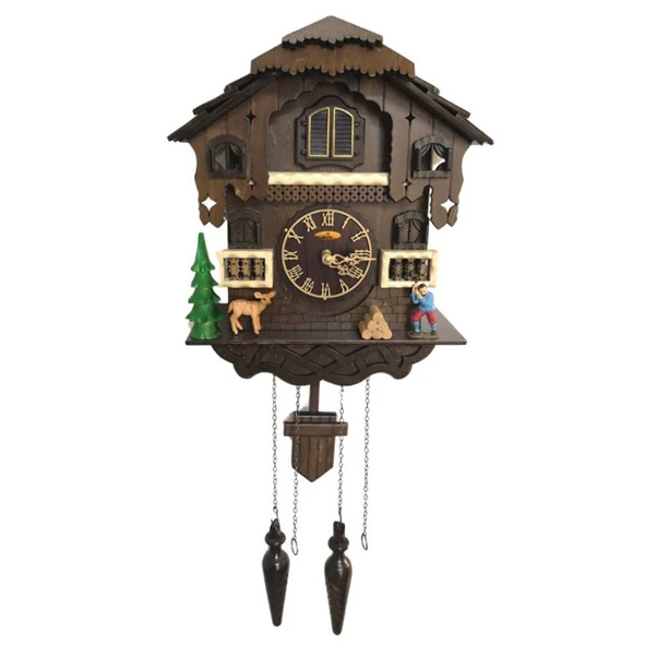 Eastar Yüzde 100 Masif Ahşap Guguklu Duvar Saati EC2305 ürün görseli 1