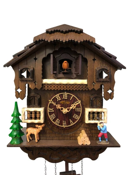 Eastar Yüzde 100 Masif Ahşap Guguklu Duvar Saati EC2305 - Resim 4