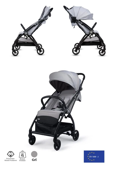 Kanz Xflop Autofold Kabin Boy Bebek Arabası Ultimate Grey - 2
