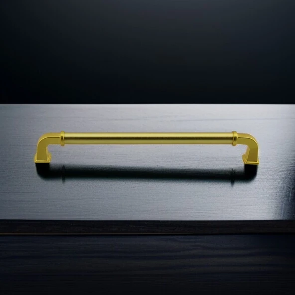 Alfa Metal Mat Gold Altın Kulp 224 mm Mobilya Çekmece Mutfak Dolabı Dolap Kapak Kulpları Kulb Kulpu - 3