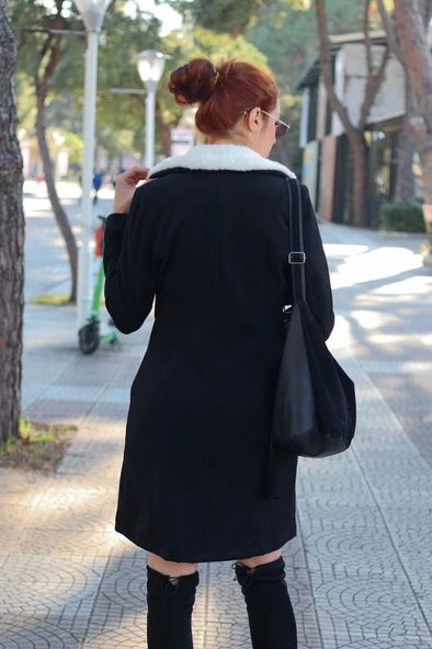 Detaylı Kaşe Kaban - Resim 5