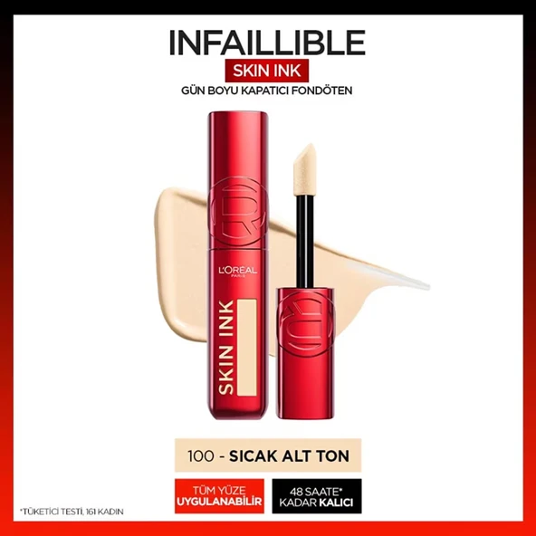 Loreal Parıs Skın Ink Kapatıcı Fondöten 100 Warm Dore