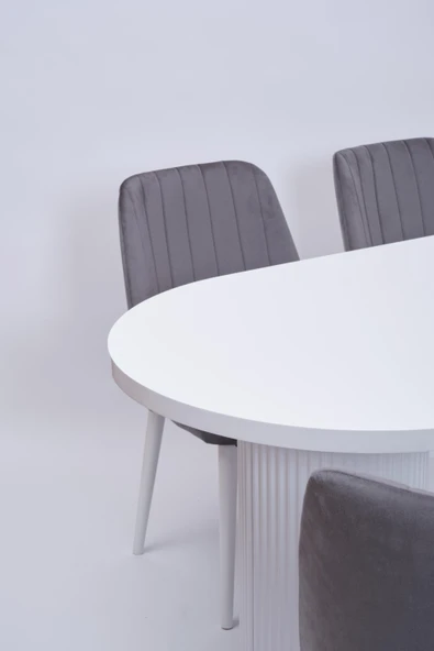 Bohem Milano Lak Panel Yemek Masa Sandalye Takımı 90x170 - 5