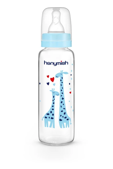 HANYMİSH CAM BİBERON 240 ML-MAVİ - 3