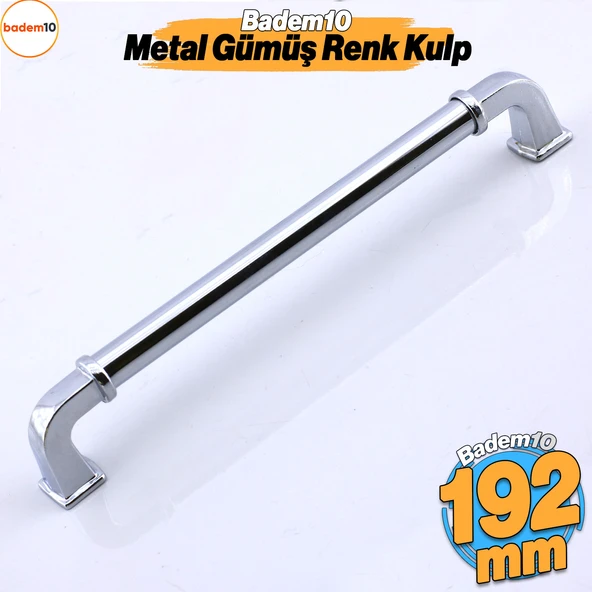 Alfa Metal Gümüş Krom Renk Kulp 192 mm Mobilya Çekmece Mutfak Dolabı Dolap Kapak Kulpları Kulb Kulpu