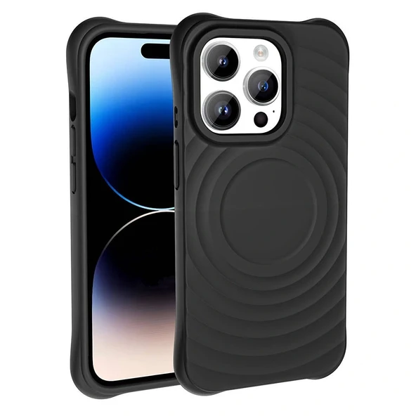 iPhone 14 Pro M-safe Şarj Özellikli Airbagli Mat Görünümlü Hepi Kapak - Resim 6