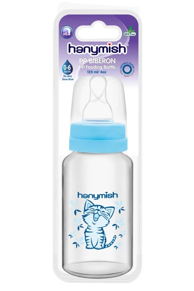 HANYMİSH  PP BİBERON 125 ML - MAVİ