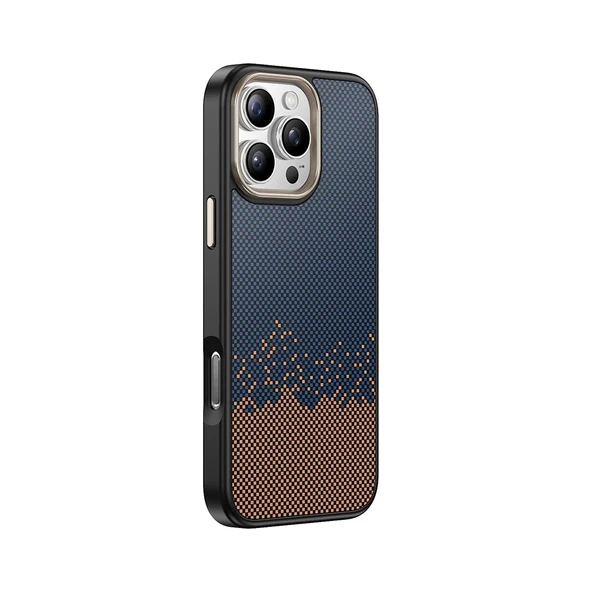 Apple iPhone 16 Pro Kılıf M-safe Şarj Özellikli Karbon Fiber Görünümlü Zore Antina Kapak - 8