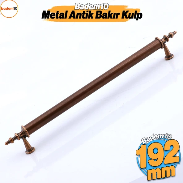 Ovacık Metal Antik Bakır Kulp 192 mm Mobilya Çekmece Mutfak Dolabı Dolap Kapak Kulpları Kulb Kulpu - 4