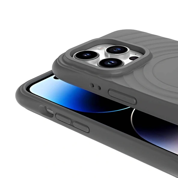 iPhone 14 Pro M-safe Şarj Özellikli Airbagli Mat Görünümlü Hepi Kapak - Resim 9