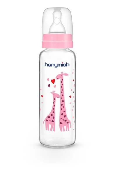 HANYMİSH CAM BİBERON 240 ML - PEMBE - 3