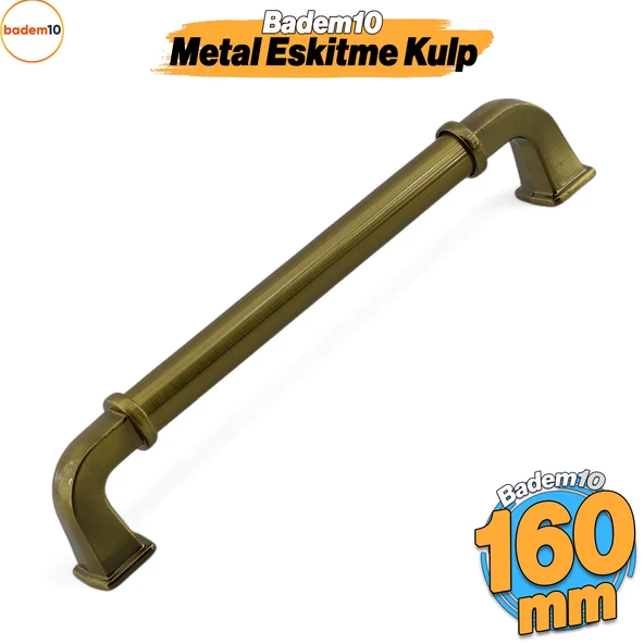Alfa Metal Antik Sarı Kulp 160 mm-16cm Mobilya Çekmece Mutfak Dolabı Dolap Kapak Kulpları Kulb Kulpu