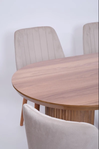 Bohem Milano Lak Panel Yemek Masa Sandalye Takımı 90x170 - 2