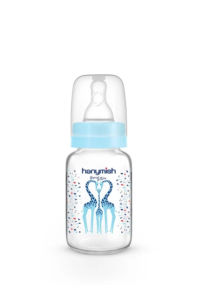 HANYMİSH CAM BİBERON 125 ML - MAVİ - 4
