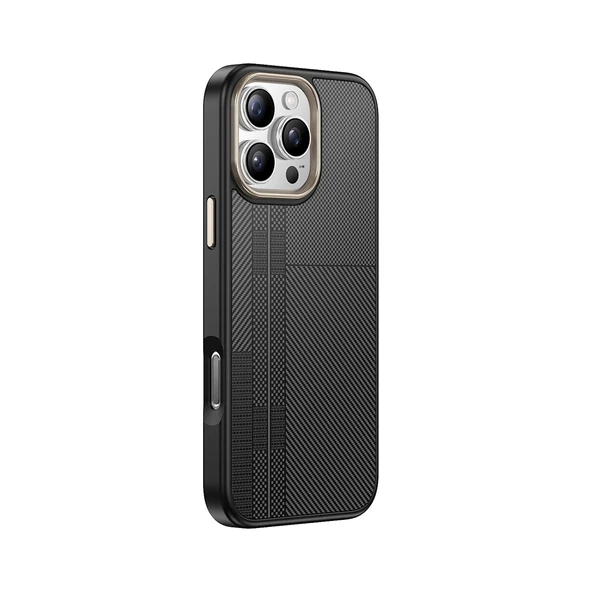 Apple iPhone 16 Pro Kılıf M-safe Şarj Özellikli Karbon Fiber Görünümlü Zore Antina Kapak - 5